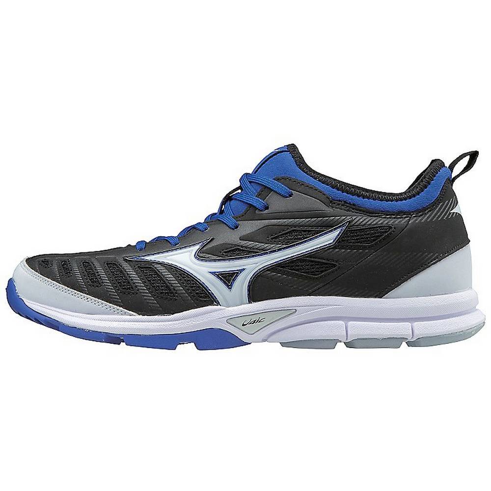 Zapatillas Beisbol Mizuno Player’s Trainer 2 Turf Hombre Negras/Azul Real Baratas TQDO-18702